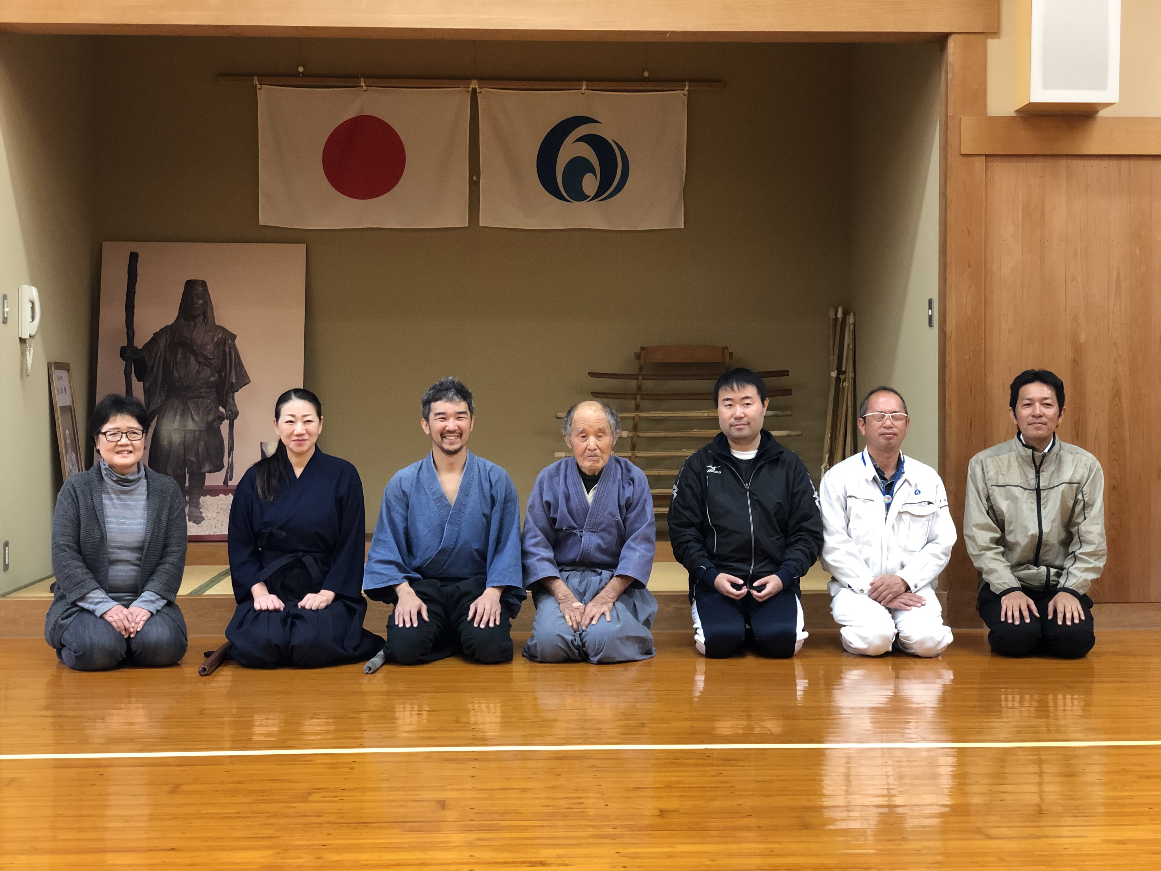 Group photograph with Yamamoto Atsushi after practice at Gokasho